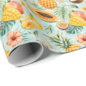 Tropisches Frucht-Wasserfarbmuster-Geschenk Geschenkpapier (Rolleneckpunkt)