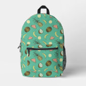 Tropisches Fruchtdoodle-Muster Bedruckter Rucksack (Vorderseite)