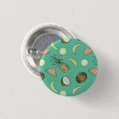 Tropisches Fruchtdoodle-Muster Button (Vorne & Hinten)