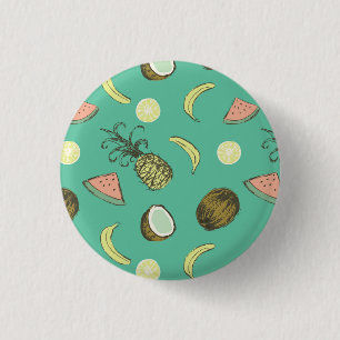 Tropisches Fruchtdoodle-Muster Button