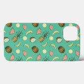 Tropisches Fruchtdoodle-Muster Case-Mate iPhone Hülle (Rückseite (Horizontal))