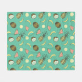 Tropisches Fruchtdoodle-Muster Fleecedecke (Vorderseite (Horizontal))