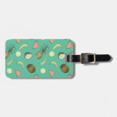 Tropisches Fruchtdoodle-Muster Gepäckanhänger (Vorderseite horizontal)