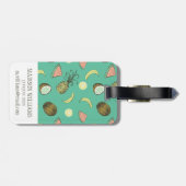 Tropisches Fruchtdoodle-Muster Gepäckanhänger (Rückseite horizontal)