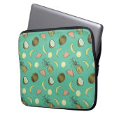 Tropisches Fruchtdoodle-Muster Laptopschutzhülle (Vorderseite Links)