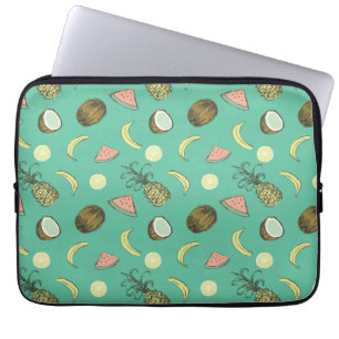 Tropisches Fruchtdoodle-Muster Laptopschutzhülle