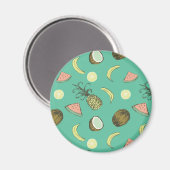Tropisches Fruchtdoodle-Muster Magnet (Vorderseite/Rückseite)
