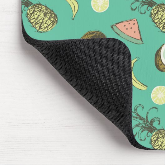 Tropisches Fruchtdoodle-Muster Mousepad (Ecke)