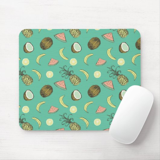 Tropisches Fruchtdoodle-Muster Mousepad (Mit Mouse)