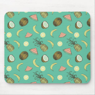 Tropisches Fruchtdoodle-Muster Mousepad