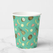 Tropisches Fruchtdoodle-Muster Pappbecher (Rückseite)