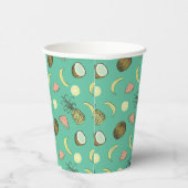 Tropisches Fruchtdoodle-Muster Pappbecher (Rechts)