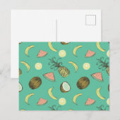 Tropisches Fruchtdoodle-Muster Postkarte (Vorne/Hinten)