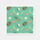 Tropisches Fruchtdoodle-Muster Serviette (Vorderseite)