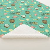 Tropisches Fruchtdoodle-Muster Sherpadecke (3/4)