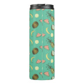 Tropisches Fruchtdoodle-Muster Thermosbecher (Rückseite)