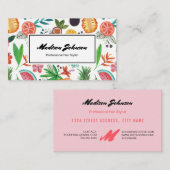 Tropisches Fruchtmonogramm Custom | Visitenkarten Visitenkarte (Vorne/Hinten)