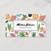 Tropisches Fruchtmonogramm Custom | Visitenkarten Visitenkarte (Vorderseite)