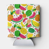 Tropisches Fruchtmuster aus Rot und Gelb Dosenkühler (Rückseite)