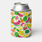 Tropisches Fruchtmuster aus Rot und Gelb Dosenkühler (Kanne Rückseite)