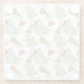 Tropisches Fruchtmuster Glasuntersetzer (Rückseite)