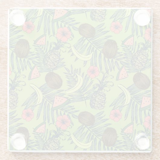 Tropisches Fruchtmuster Glasuntersetzer (Rückseite)