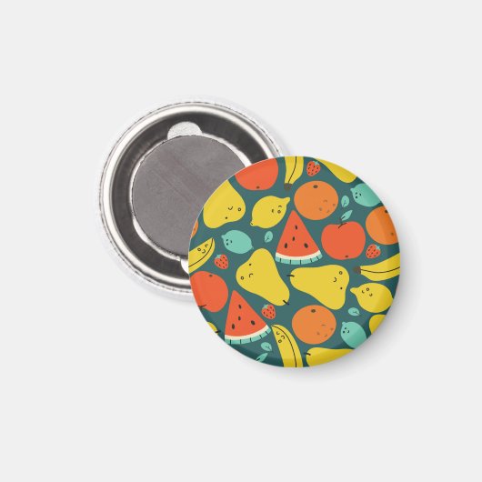 Tropisches Fruchtmuster Magnet (Vorderseite/Rückseite)