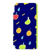 Tropisches Fruchtmuster mit Neonfarben Incipio iPhone Geldbeutel-Hülle (Folio Vorderseite)