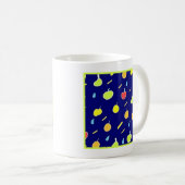 Tropisches Fruchtmuster mit Neonfarben Kaffeetasse (VorderseiteRechts)