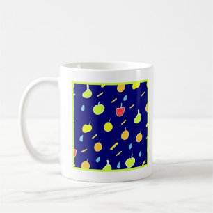 Tropisches Fruchtmuster mit Neonfarben Kaffeetasse