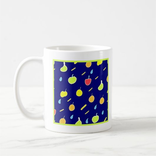 Tropisches Fruchtmuster mit Neonfarben Kaffeetasse (Links)