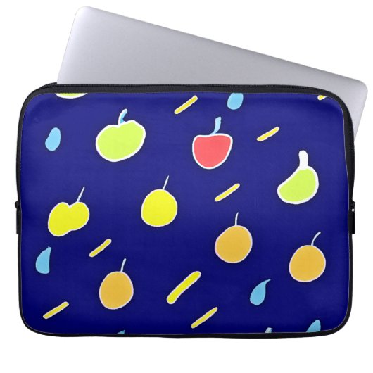 Tropisches Fruchtmuster mit Neonfarben Laptopschutzhülle (Vorderseite)
