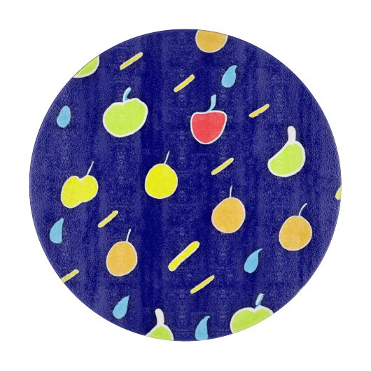 Tropisches Fruchtmuster mit Neonfarben Schneidebrett (Vorderseite)