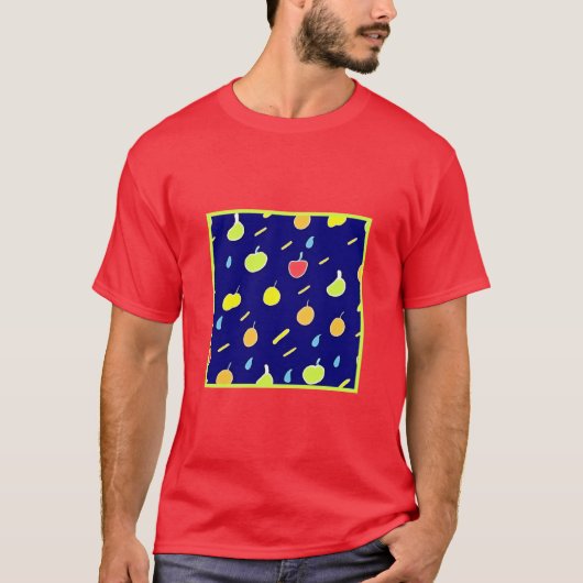 Tropisches Fruchtmuster mit Neonfarben T-Shirt (Vorderseite)