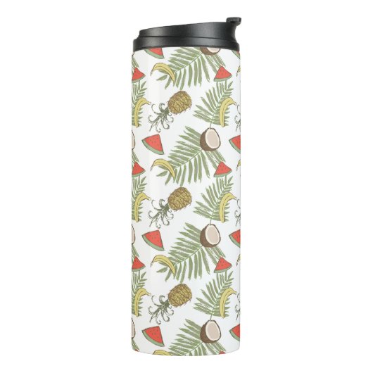 Tropisches Fruchtmuster Thermosbecher (Nach links gedreht)