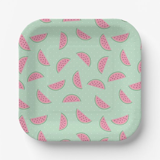 Tropisches Fruchtpaint Spritzer Muster Pappteller (Vorderseite)