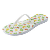 Tropisches Fruchtpolka-Dot-Muster Badesandalen (Schrägansicht)