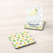 Tropisches Fruchtpolka-Dot-Muster Getränkeuntersetzer (Rechte Seite)