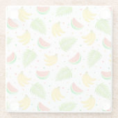 Tropisches Fruchtpolka-Dot-Muster Glasuntersetzer (Rückseite)