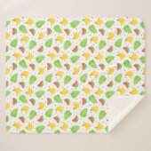 Tropisches Fruchtpolka-Dot-Muster Sherpadecke (Vorderseite (Horizontal))