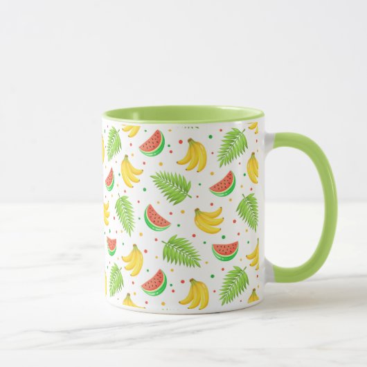 Tropisches Fruchtpolka-Dot-Muster Tasse (Rechts)