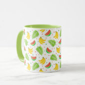 Tropisches Fruchtpolka-Dot-Muster Tasse (Vorderseite Links)