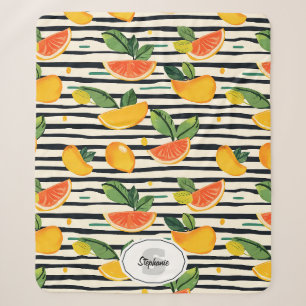 Tropisches Fruchtstreifenmuster in Gelb, Orange, P Sherpadecke