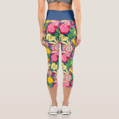 Tropisches Fruchtwasser Sommermuster Capri Leggings (Rückseite)