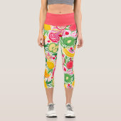 Tropisches Fruchtwasser Sommermuster Capri Leggings (Vorderseite)
