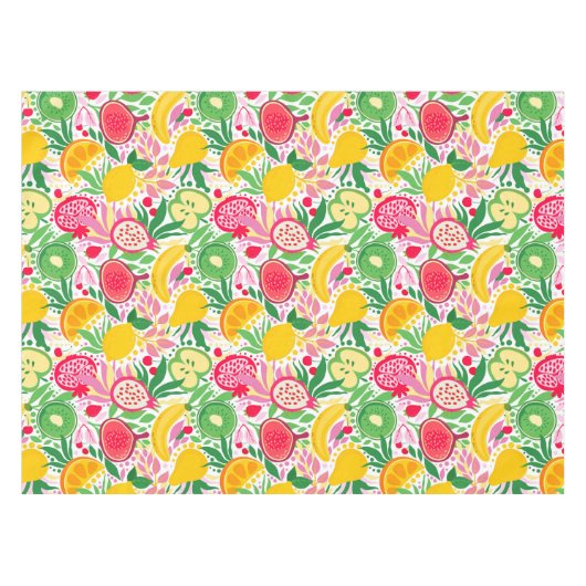 Tropisches Fruchtwasser Sommermuster Tischdecke (Vorderseite (Horizontal))