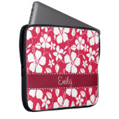 Tropisches Fuschia Blumenmuster Laptopschutzhülle (Vorne Rechts)