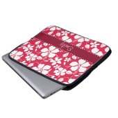 Tropisches Fuschia Blumenmuster Laptopschutzhülle (Vorne Knopf)