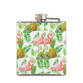 tropisches Gartenwassermuster Flachmann (Rückseite)