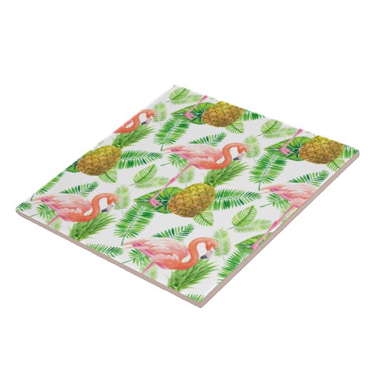 tropisches Gartenwassermuster Fliese (Seite)